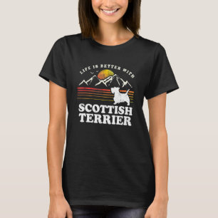 T-shirt Life Better Scottish Terrier Vintage Chien Maman P