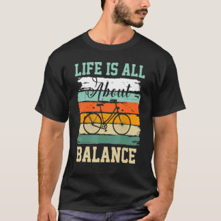T-shirt Life Is All About Balance Vintage Sunset Bicycle R