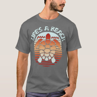 T-shirt Lifes A Beach Retro Sea Turtle