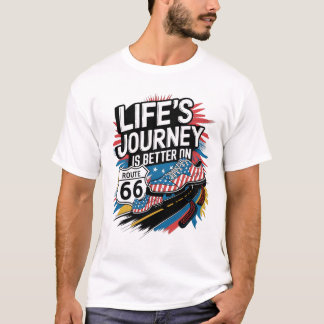 T-shirt Life's Journey Is Better on Route 66 Illustration 