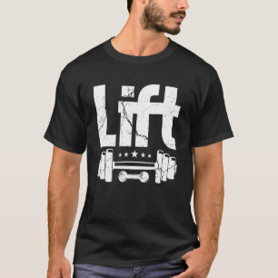 T-shirt Lift Weight Lifting Gym Workout Exercise Fitness D
