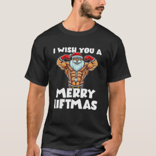 T-shirt Liftmas Lift Fitness Exercice Abs Santa Claus Cand