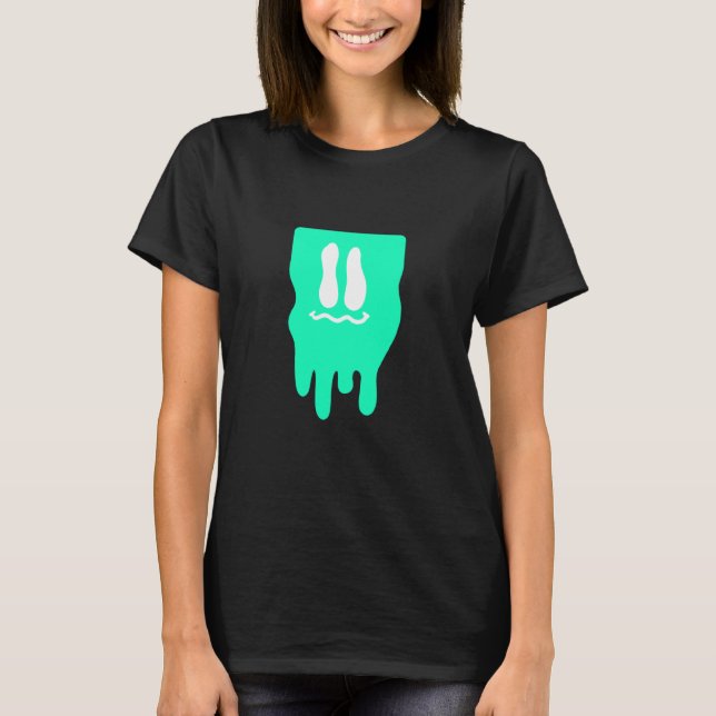 T-shirt Light Teal Aqua Melty Block Face Light Teal Aqua G (Devant)