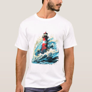 T-shirt Lighthouse Sea World Ocean Beauty Discovery