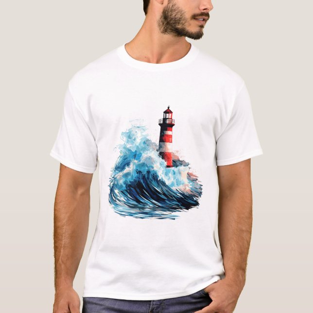 T-shirt Lighthouse Sea World Ocean Beauty Discovery (Devant)