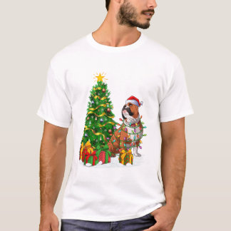 T-shirt Lighting Père Noël English Bulldog