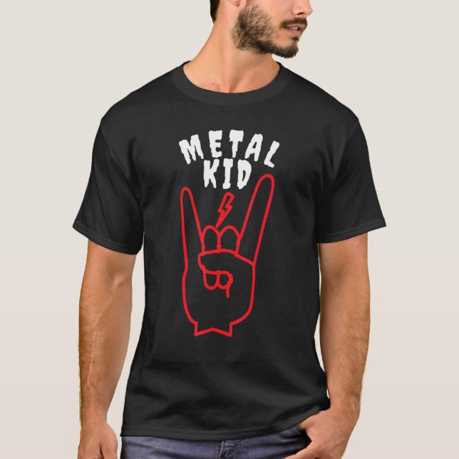 T-shirt Lightning Rock Hand Metal Sign Rock Music Lover Me (Devant)