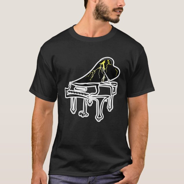 T-shirt Lightning Strike Piano  Pianist Lightning (Devant)