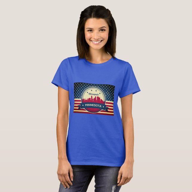 T-shirt Ligne aérienne de Minneapolis (Devant entier)