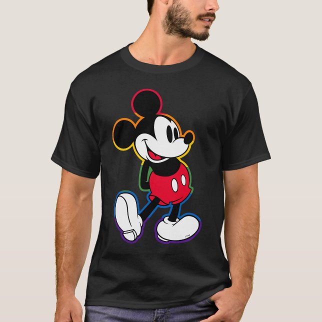 T-shirt Ligne Arc-en-ciel classique Mickey (Devant)