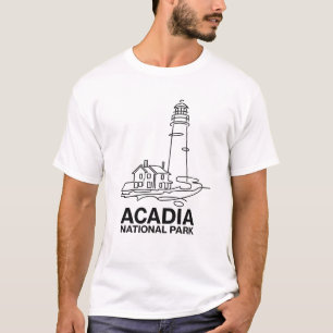 T-shirt Ligne artistique du phare du parc national d'Acadi