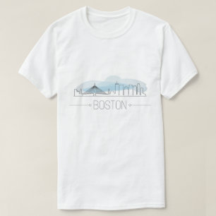 T-shirt Ligne artistique élégante de la ville de Boston, S