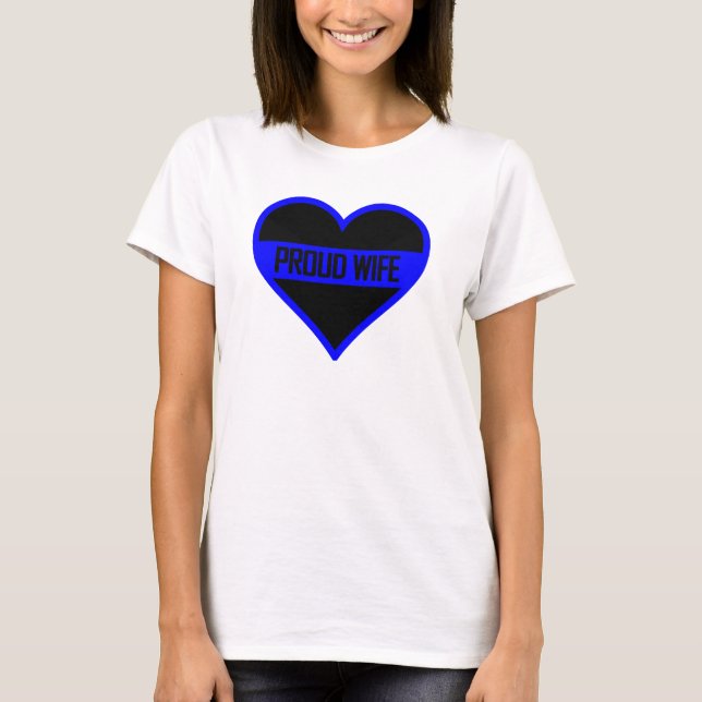 T-shirt LIGNE BLEUE LIGNE Fier Épouse Réservateur (Devant)