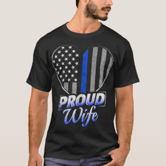T-shirt Ligne Bleue Mince Drapeau Ligne Bleue Mince Femmes