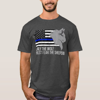 T-shirt Ligne Bleue Mince Seul le loup doit craindre les m
