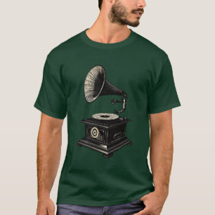 T-shirt Ligne classique de lecteur de disques rétro
