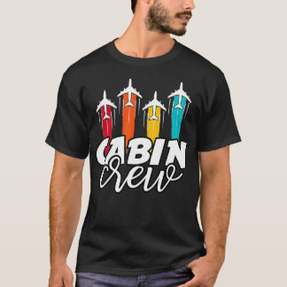 T-shirt Ligne d'agent de bord rétro-Cabine vintage