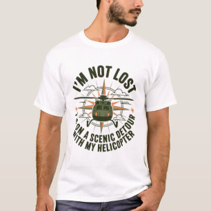 T-shirt Ligne d'art minimaliste d'hélicoptère