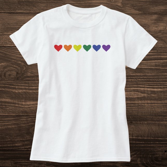 T-shirt Ligne de cœur arc-en-ciel (Créateur téléchargé)