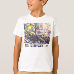 T-shirt Ligne de déjeuner de dinosaure de café de Dino