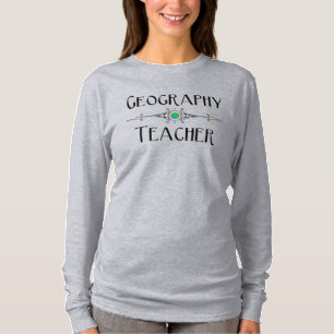 T-shirt Ligne décorative de l'enseignant en géographie