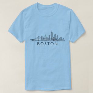 T-shirt Ligne détaillée de l'horizon de Boston Monument