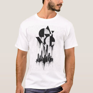 T-shirt Ligne d'horizon abstraite de NYC Art Grunge