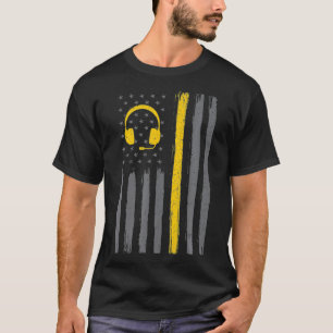 T-shirt Ligne jaune mince américain 911 expédiateur cadeau