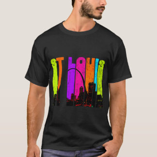 T-shirt Ligne Skyline Retro St Louis Missouri