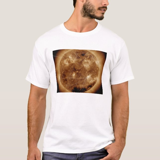 T-shirt Lignes de champ magnétique sur le Soleil 2 (Devant)
