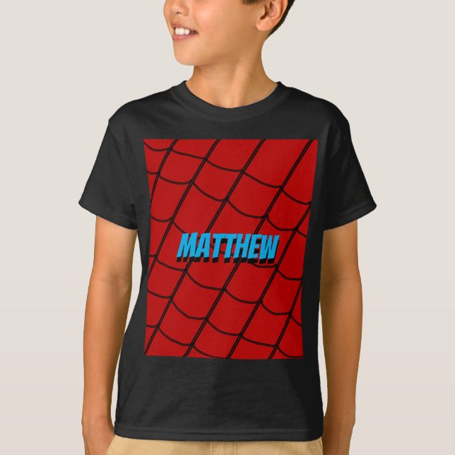 T-shirt Lignes de web rouge géométrique (Devant)