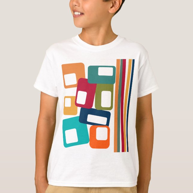 T-shirt Lignes et rectangles (Devant)