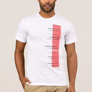 T-shirt Lignes horizontales, bandes noires sur rouge