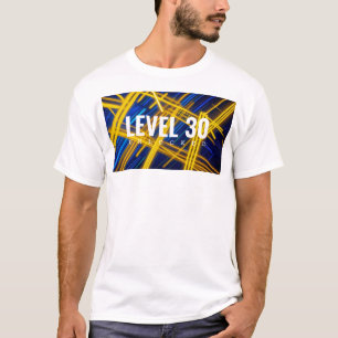 T-shirt Lignes synthétiques techno cyan jaune lumineux cha