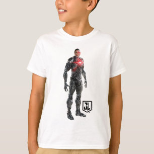 T-shirt Ligue de Justice   Cyborg Sur Le Champ De Bataille