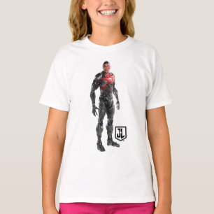 T-shirt Ligue de Justice Cyborg Sur Le Champ De Bataille