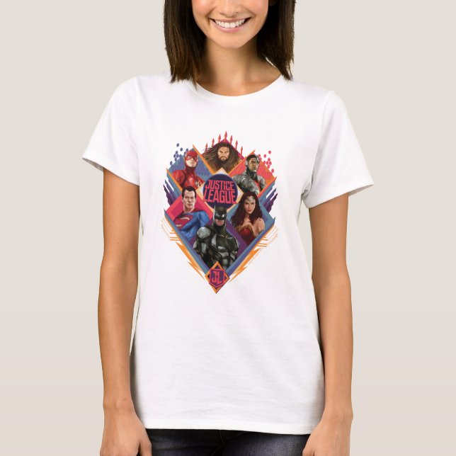 T-shirt Ligue de Justice | Insigne du groupe de hachures d (Devant)