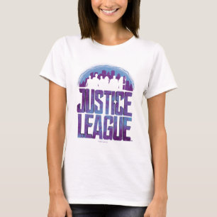 T-shirt Ligue de Justice   Justice League City Silhouette