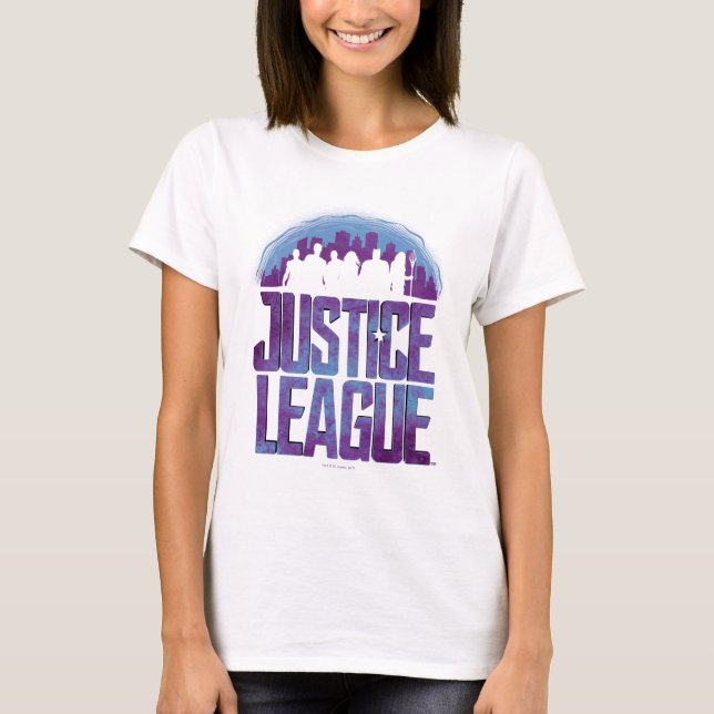T-shirt Ligue de Justice | Justice League City Silhouette (Devant)