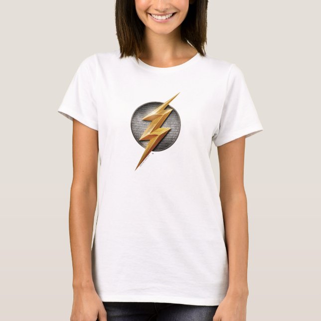 T-shirt Ligue de Justice | Le symbole de boulon métallique (Devant)