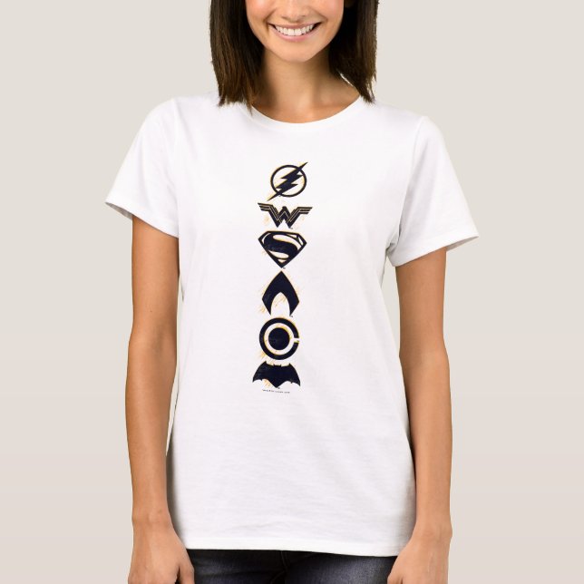 T-shirt Ligue de Justice | Liste des symboles de l'équipe  (Devant)