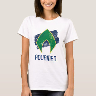 T-shirt Ligue de Justice   Symbole Aquaman à demi-teintes 