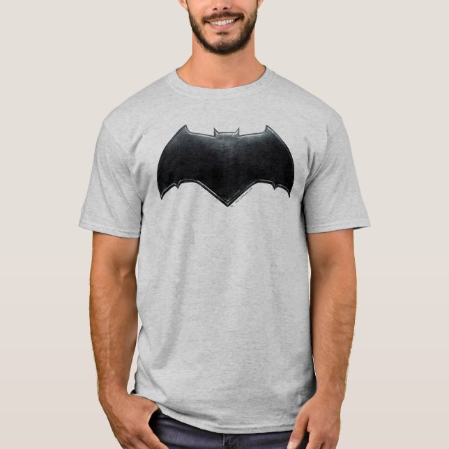 T-shirt Ligue de Justice | Symbole de batman métallique (Devant)