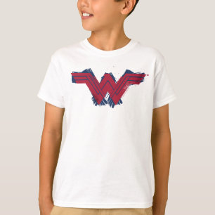 T-shirt Ligue de Justice   Symbole de femme Wonder brossé