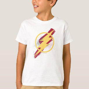 T-shirt Ligue de Justice   Symbole Flash brosse et demi-to