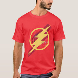 T-shirt Ligue de Justice   Symbole Flash brosse et demi-to
