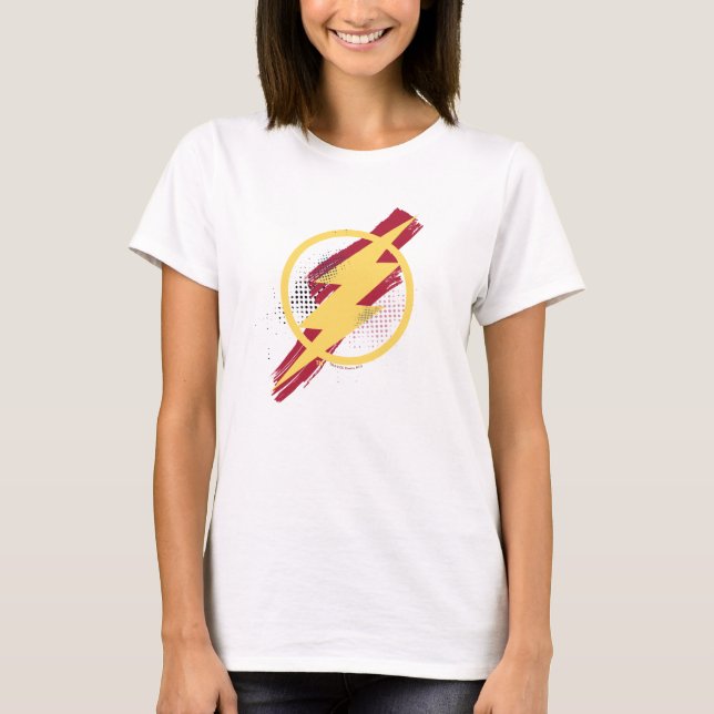 T-shirt Ligue de Justice | Symbole Flash brosse et demi-to (Devant)