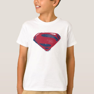 T-shirt Ligue de Justice   Symbole Superman brosse et demi