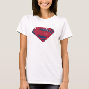 T-shirt Ligue de Justice   Symbole Superman brosse et demi