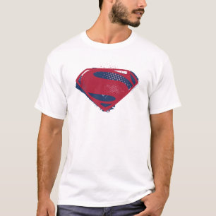 T-shirt Ligue de Justice   Symbole Superman brosse et demi